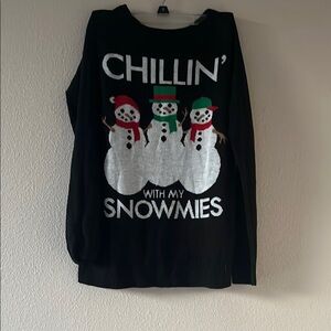 Black Snowman Graphic Sweater